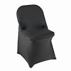 WELMATCH Black Spandex Folding Chair Covers - 50 PCS Weddding Events Party Decoration Stretch Elastic Chair Covers Good (Black, 50)