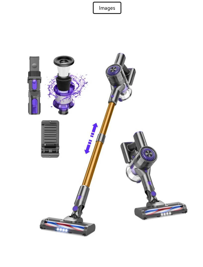 Bossdan Vacuum Cleaner, 4 in 1 Cordless Stick Vacuum Cleaner with Powerful Suction for Hardwood New