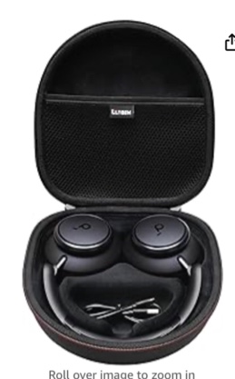 LTGEM Hard Case for Anker Soundcore Space Q45 / Q35 Adaptive Noise Cancelling Headphones - Protective Carrying Storage Bag Outer Black+Inner White