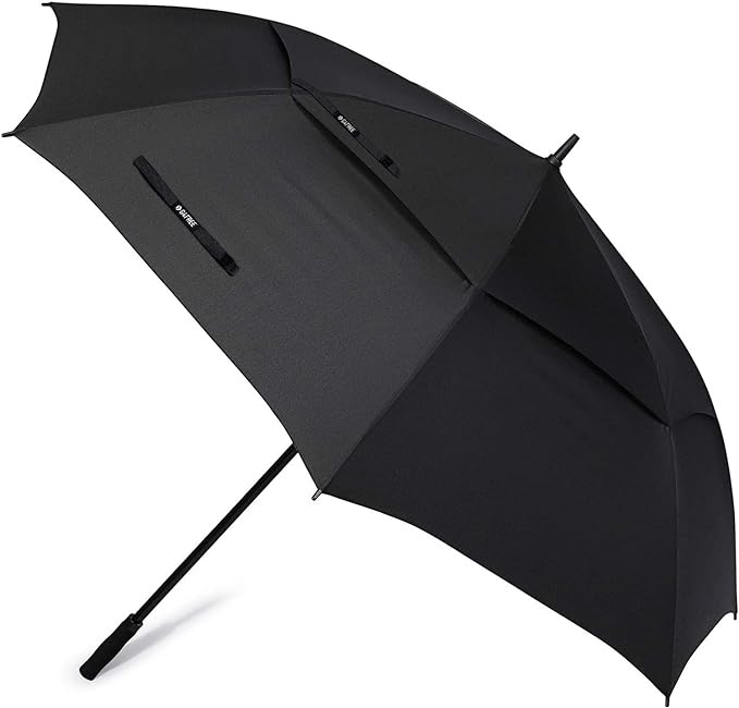G4Free 72 Inch Automatic Open Golf Umbrella Extra Large Oversize Double Canopy Vented Windproof Waterproof Stick Umbrellas (Black)