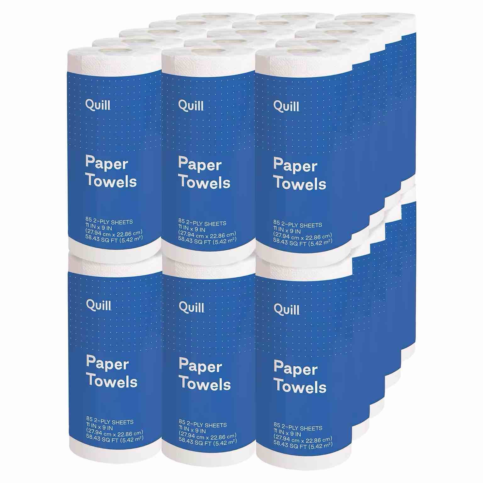 Quill Brand Kitchen Paper Towels, 2-Ply, 30 rolls per case / 85 sheets per roll 