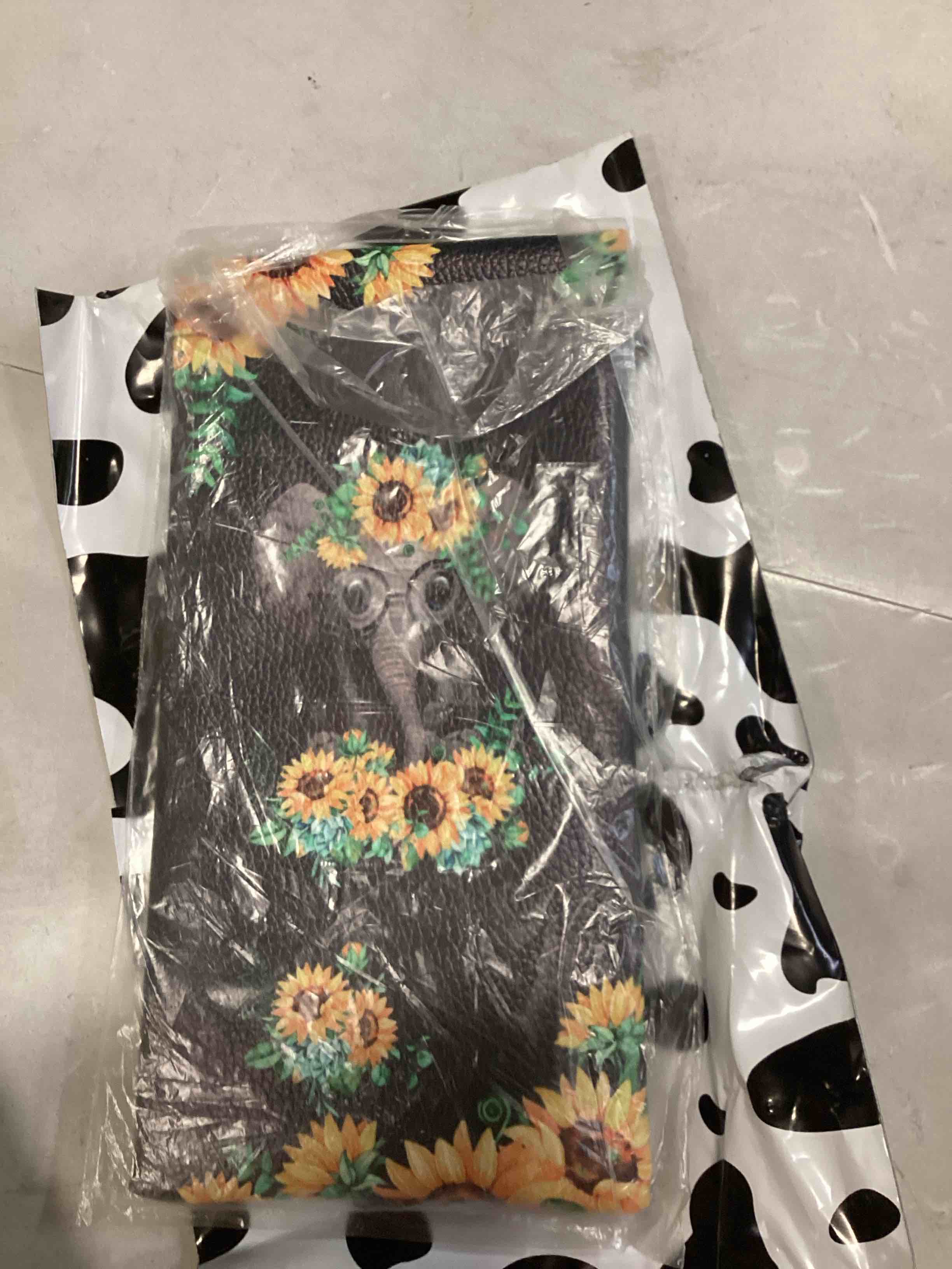 elephant and flowers leather glasses case