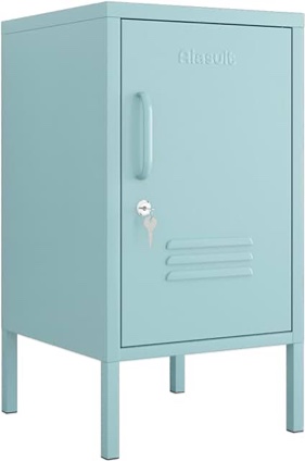 Aiasuit Single Door Storage Cabinet Coffee Table Metal Storage Cabinet Adjustable Position Suitable for Bedside Table Side Table Kids Cabinet Blue Size: 27.55”H X 13.78”W X 14.96”D