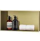 Sunrosa Brushed Gold Shower Niche Stainless Steel, Ready for Tile, Waterproof 11.8" x 23.6" Bathroom Recessed Niche, Organizer Storage for Shampoo & Toiletry Storage