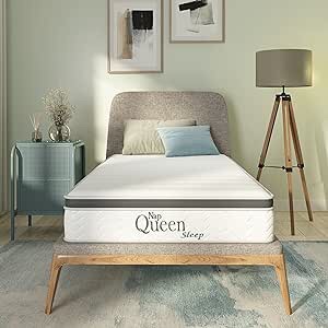 NapQueen 8 Inch Maxima Hybrid Mattress, Twin Size, Cooling Gel Infused Memory Foam and Innerspring Mattress, Bed in a Box