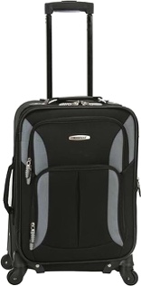 Rockland Pasadena Softside Spinner Wheel Luggage, Black/Gray, Carry-On 20-Inch
