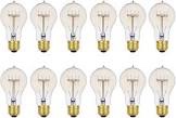 Globe Electric 34841 60W Edison Quad Loop Incandescent Filament Light Bulb 12-Pack, E26 Base, 245 Lumens, Dimmable, 12 Pack, A19 Vintage, 12 Count