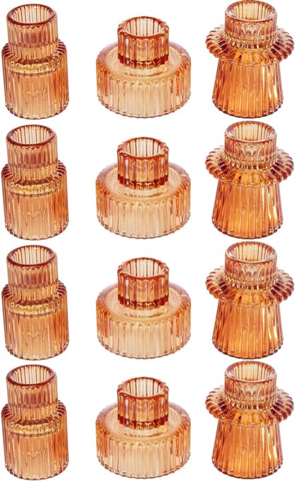 BEZURA Tealight Candle Holder,Vintage Candlestick Holders Glass Taper Candle Holders Modern Votive Candle Stick Candle Holder for Table Centerpiece Wedding Dinner