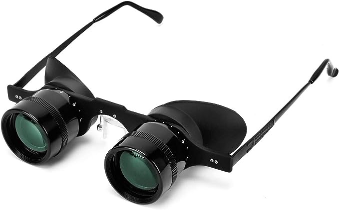 Professional Hands-Free Binocular Glasses for Fishing, Bird Watching, Sports, Concerts, Theater, Opera, TV, Sight Seeing, Hands-Free Opera Glasses for Adults Kids (Green Film Optics)-Upgraded