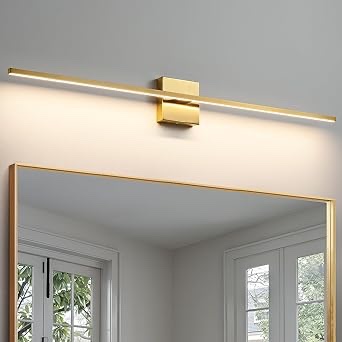 CCYCOL Gold Bathroom Vanity Lights - 24inch Dimmable Gold Bathroom Light Fixtures Over Mirror 3500K Warm Light for Bedroom