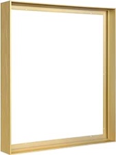 FOLKOR Floating Frame for 36x48 Canvas Paintings, DIY Metal Canvas Frame with 1.5" Deep, Modern Floater Frame for Oil Paintings Portrait Landscape Living Room Bedroom Home Office Wall Art Decor (Gold)