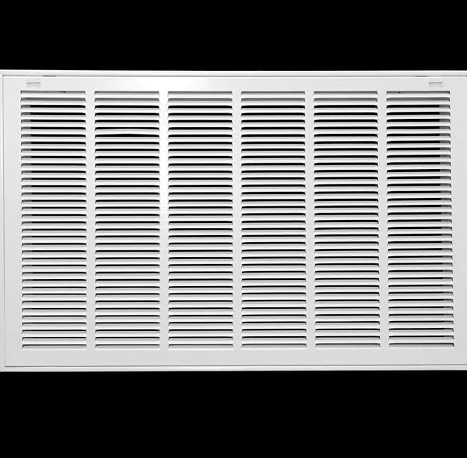 30" X 18" Steel Return Air Filter Grille for 1" Filter - Easy Plastic Tabs for Removable Face/Door - HVAC DUCT COVER - Flat Stamped Face -White [Outer Dimensions: 31.75w X 19.75h] 30 X 18