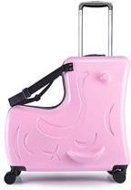 N-A AO WEI LA OW Kids ride-on Suitcase carry-on Tollder Luggage with Wheels Suitcase to Kids aged 1-6 years old (Pink, 20 Inch) Pink 20 Inch?suggest 1-6 years old )