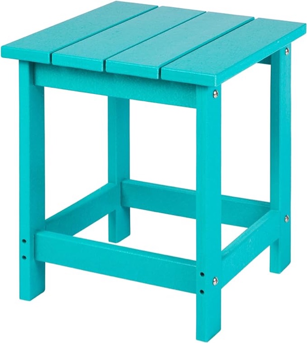 LZRS Adirondack Square Outdoor Side Table, Poly Lumber End Tables for Patio, Backyard,Pool, Indoor Outdoor Companion, Easy Maintenance & Weather Resistant