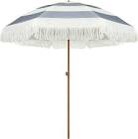 AMMSUN 7ft patio umbrella button tilt grey stripes AM76009-GW