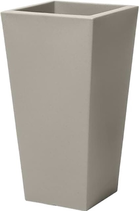 Step2 Tremont Tall Square Planter Pot, Concrete, 2-Pack â€“ Large Planter for Outdoor/Indoor Use â€“ Maintenance Free Design â€“ Ideal Patio and Front Porch Planter â€“ Measures 15" x 15" x 28"
