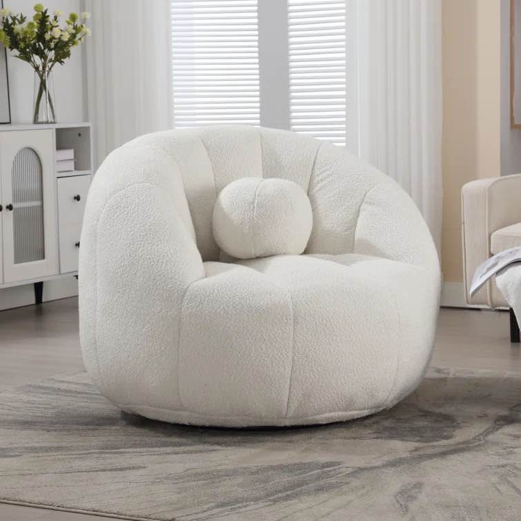 Kirst Upholstered Swivel Barrel Chair