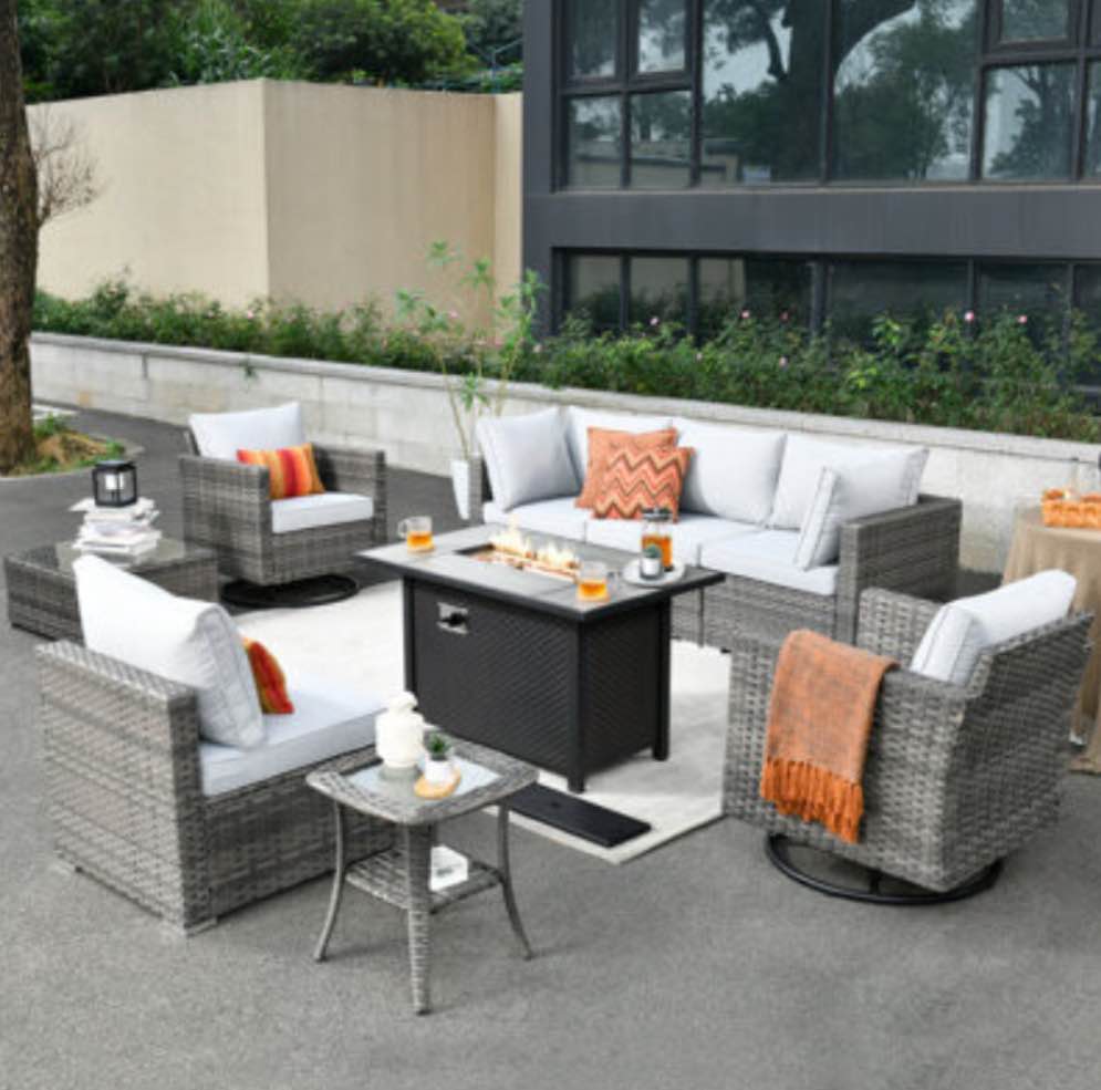 outdoor 42” steel fire pit table 