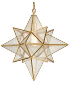 Moravian Star Light Modern Black Pendant Lights Clear Glass Light 19 Inches Hanging Lights For Bedroom Kitchen Island