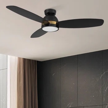 52" Amonta 3 - Blade LED Smart Flush Mount Ceiling Fan with Remote Control and Light Kit Included