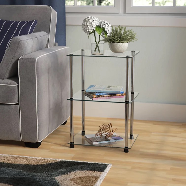Beckett Three Tier Metal Base End Table