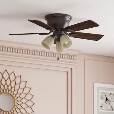 Harbor Breeze Centreville 42-in Oil-Rubbed Bronze Indoor Flush Mount Ceiling Fan