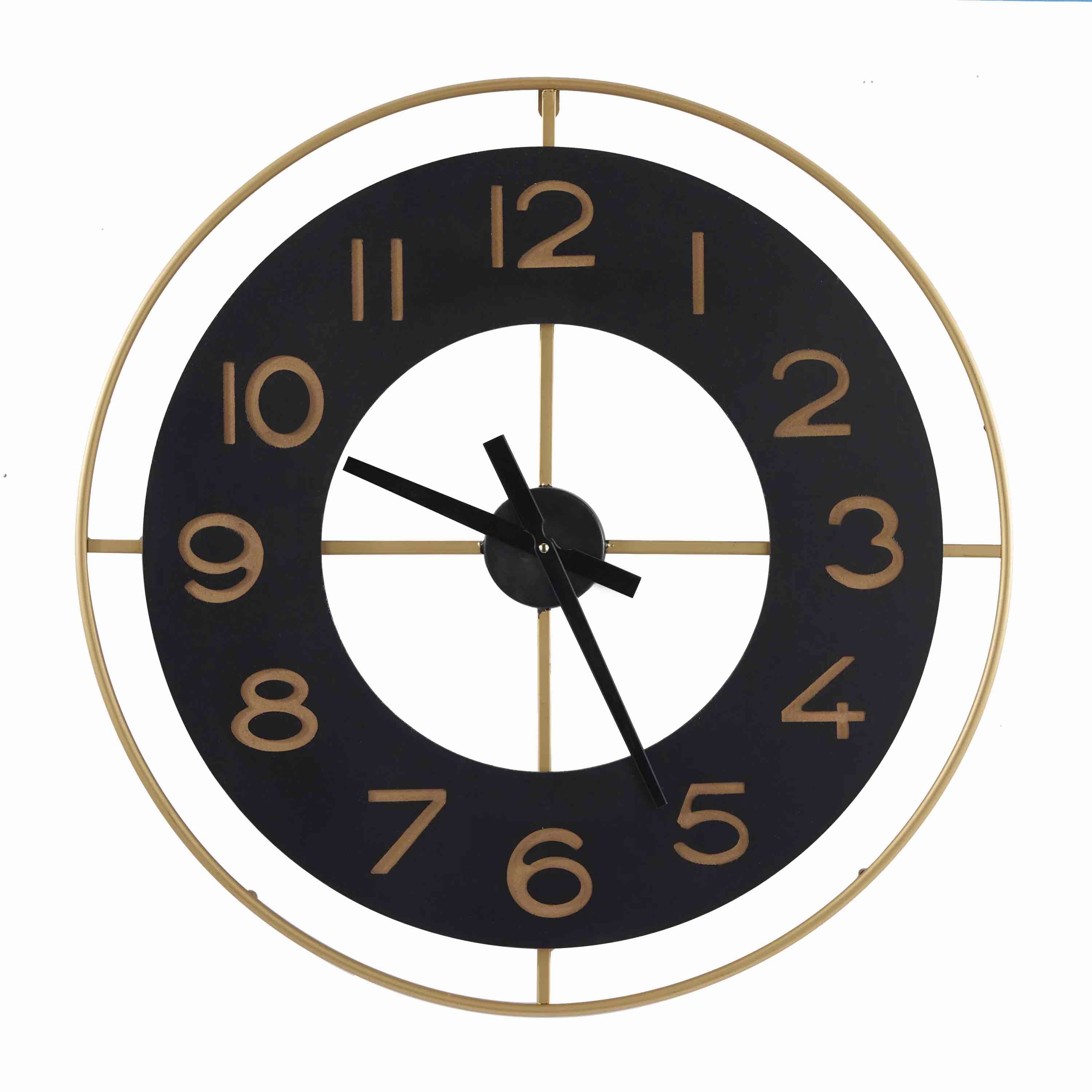 DecMode 28  Gold Metal Wall Clock with Gold accents