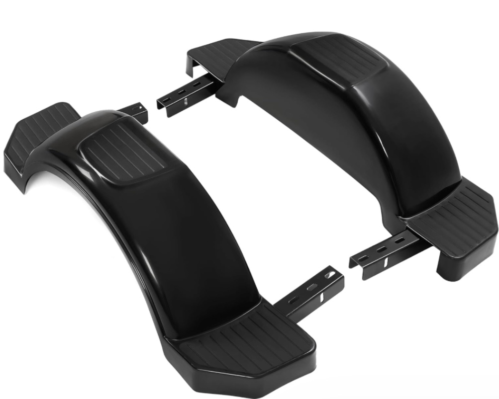 HECASA Black Pair of Single Axle Trailer Fenders Fits 13" Wheels Tire Skirt Boat - 39.7" long x 8.8" wide x 11.4" tall