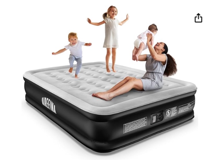 Air Mattress Queen Size XL with Built-in Electric Pump, Inflatable Air Bed Blow-up Airbed Durable for Camping, Home Guests & Portable Travel with Storage Bag, Easy to Inflate/Quick Set UP, Height 20''(similar to stock photo)