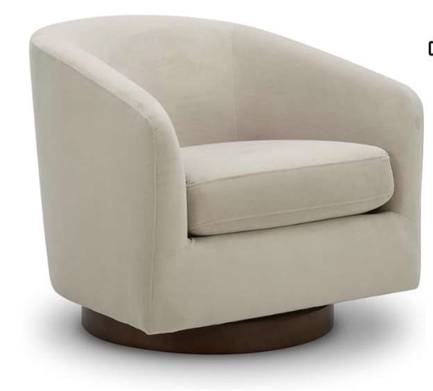 CHITA Swivel Accent Chair, Velvet Barrel Chair for Living Room, Beach