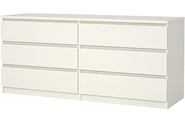 Tvilum 6 Drawer Double Dresser( Box 1 of 2 Only) , Walnut Color INCOMPLETE( Stock photo differs from actual color of item) 