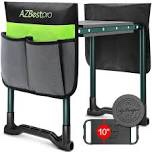 Garden Kneeler and Seat Heavy Duty, Foldable Gardening Stool - 2024 Upgraded Widened to 10" Stable Wear-resistant Prevent Knee and Back Pain, Beautiful Logo high-end 2 Large Tool Bags Gift for Women Green