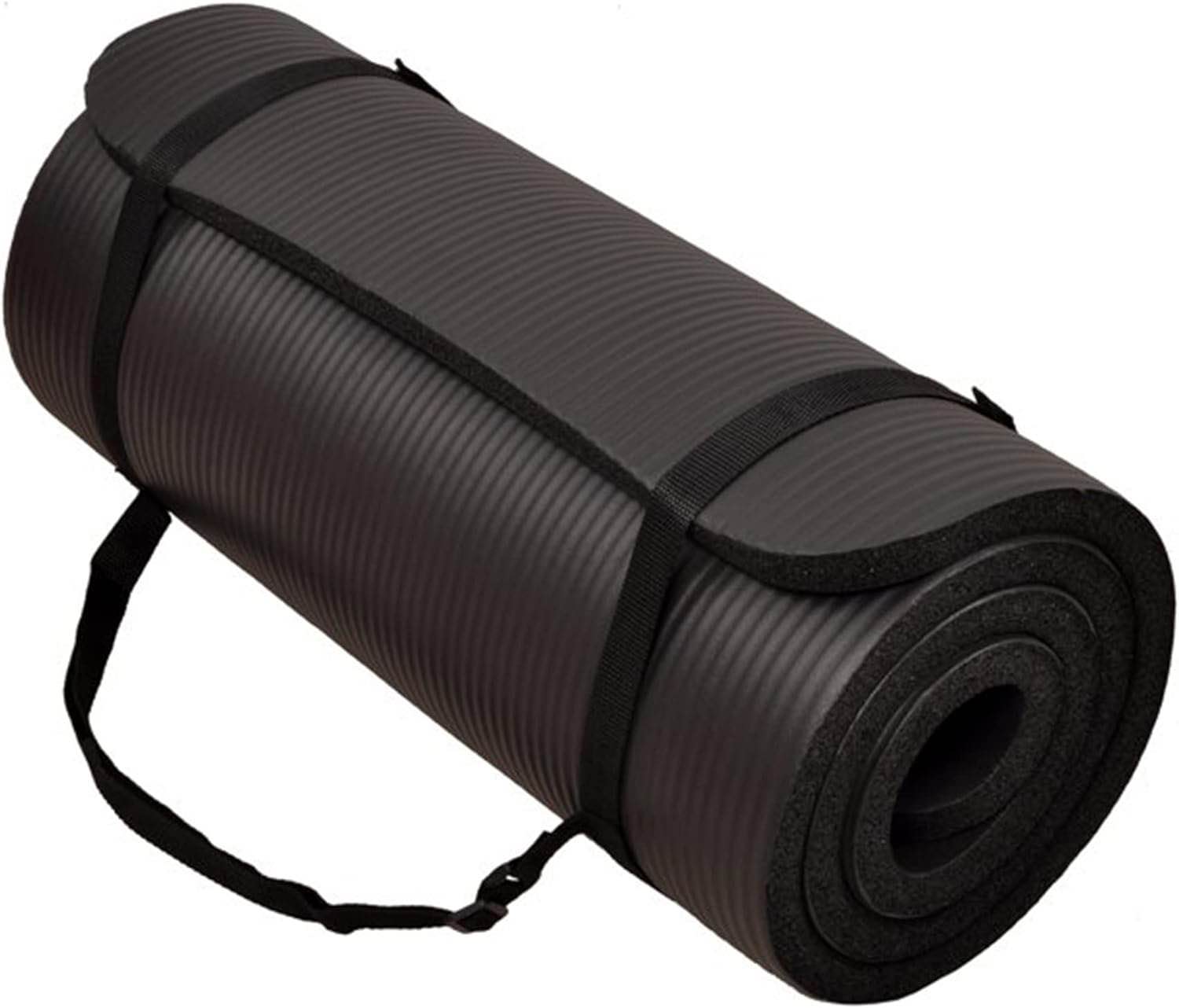 All-Purpose 1-Inch Extra Thick High Density Anti-Tear Exercise Yoga Mat with Carrying Strap, 