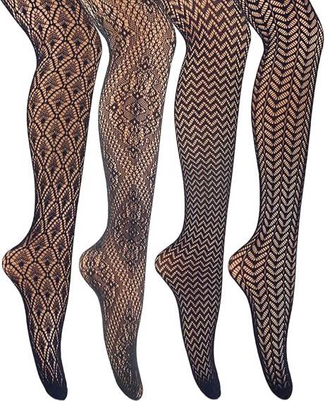 MANZI Womens Fishnet Tights Patterned Stockings Stretch Fishnets Panty Hose