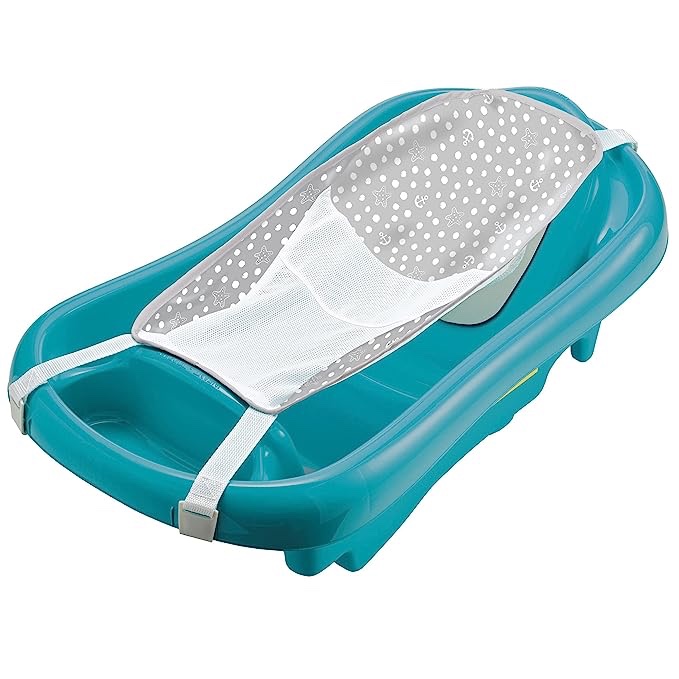 The First Years Sure Comfort Newborn to Toddler Baby Bath Tub  Infant Bath Tub  Teal