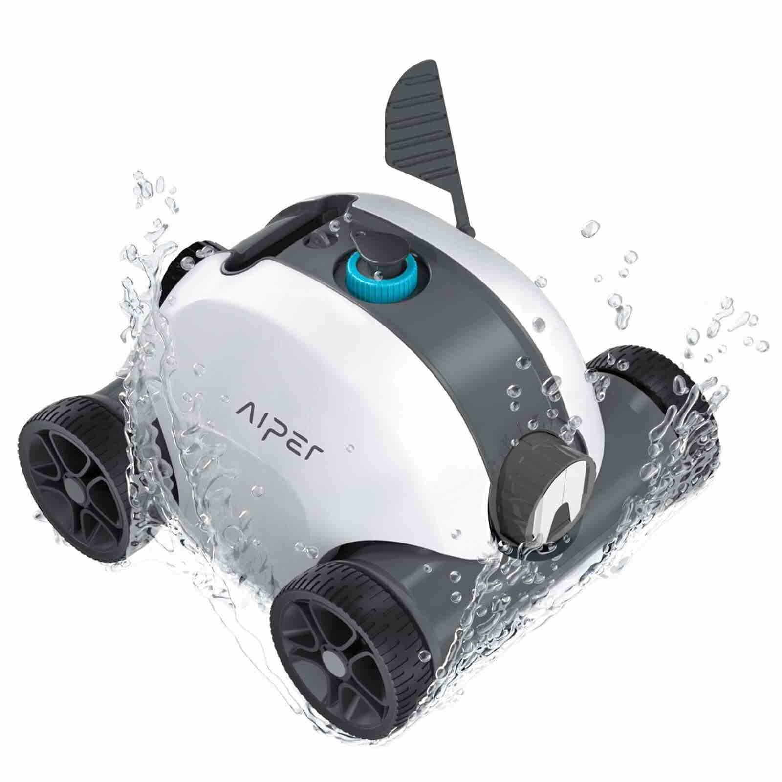 AIPER SMART Cordless Automatic Pool Cleaner, Rechargeable Robotic Pool Cleaner with Up to 90 Mins Run Time, IPX8 Waterproof, Ideal for In-ground/Above Ground Swimming Pools Up to 861 Sq Ft