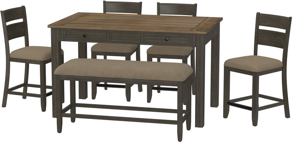 Sarasota 6 Piece Dining Room Set In Dark Brown