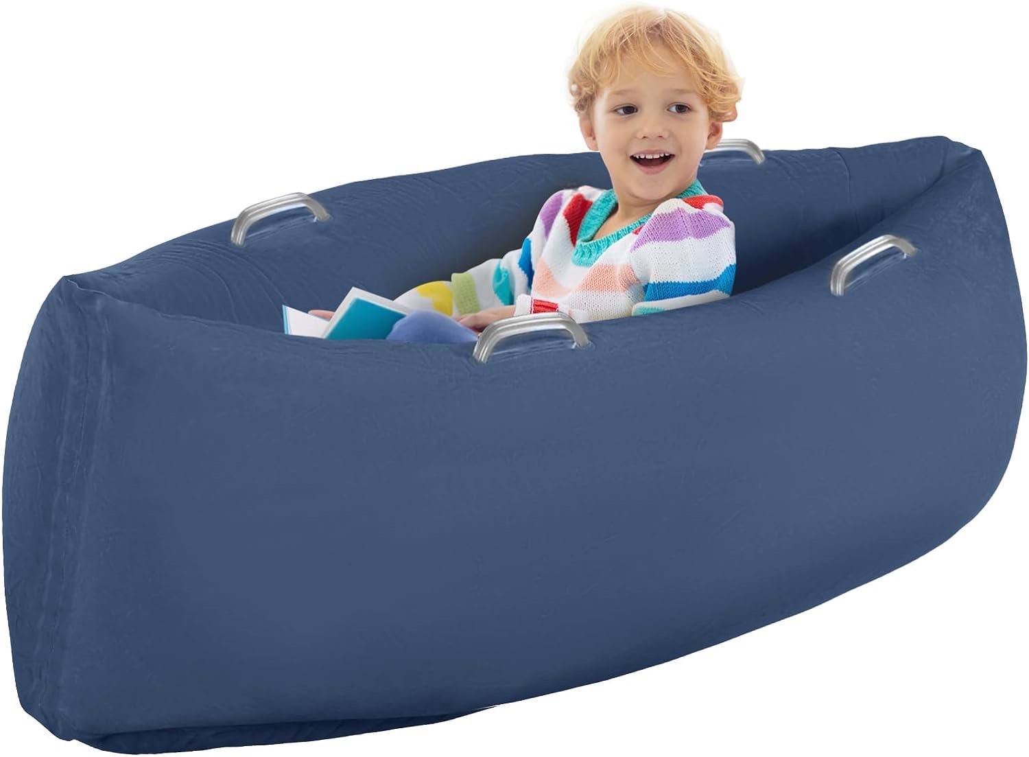 Sensory Chair for Kids,60 Inches Inflatable Canoe, Calming Sensory Peapod, Autism Toys,ADHD Chair for Sensory Seeking Kids, Includes Electric Air Pump