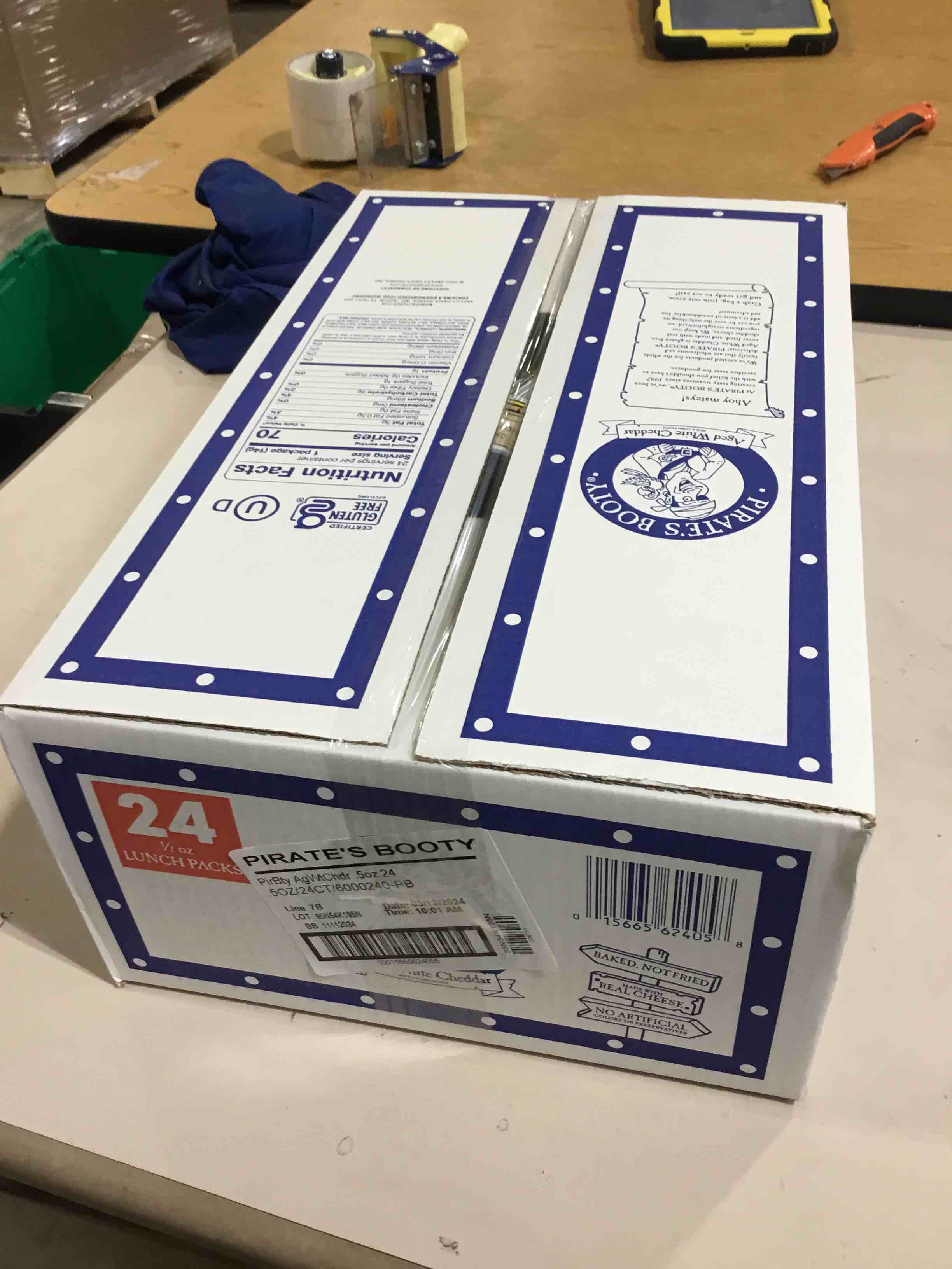 Pirate s Booty Baked Puffs Aged White Cheddar 0.5 Oz 24 count (best by 03/13/2024)