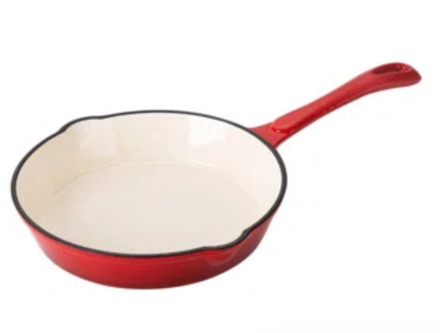 Hamilton Beach 8 Inch Cast Iron Fry Pan, Red