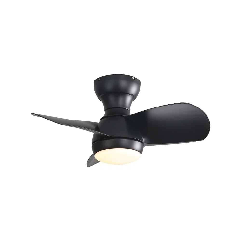 23" Corabelle 3 - Blade LED Flush Mount Ceiling Fan with Remote Control and Light Kit Included