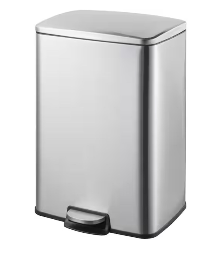 Innovaze 13.2 Gal. /50 l Stainless Steel Rectangular Kitchen Step-on Trash Can