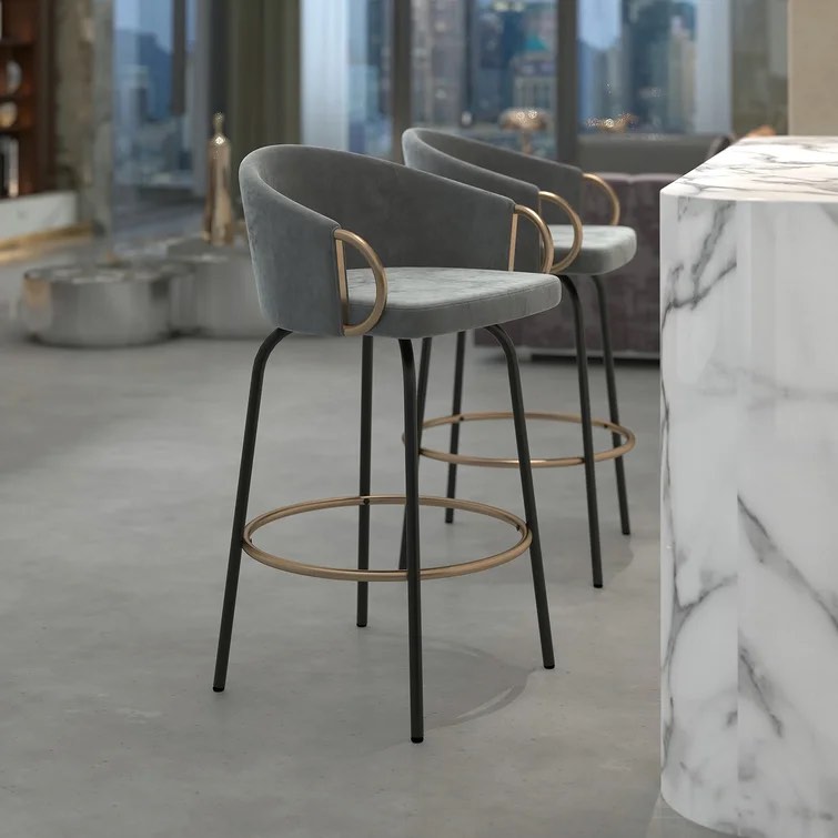 Zora Swivel 26.25'' Counter Stool set of 2