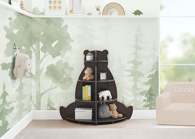Delta Children Bear Bookcase - Greenguard Gold Certified, Crafted Walnut