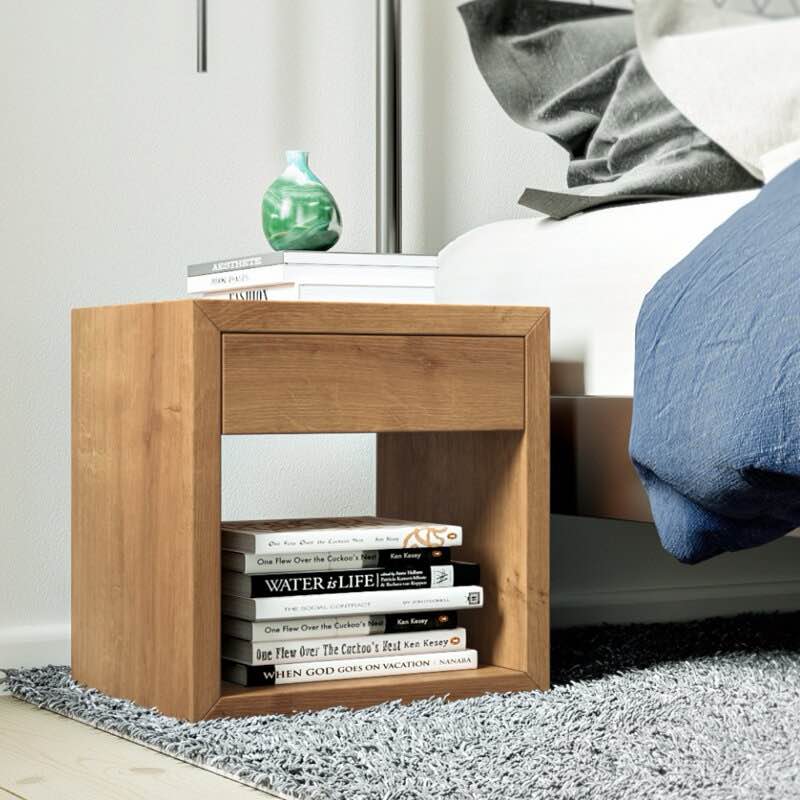 Traskwood 1 - Drawer Solid Wood Nightstand in Natural
