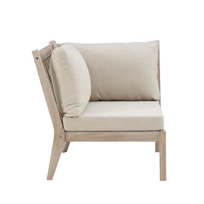 Linon Teagon Natural Beige Outdoor Corner Chair