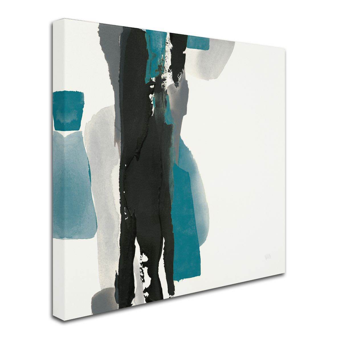 Trademark Fine Art -Chris Paschke 'Black and Teal II' Canvas Art
