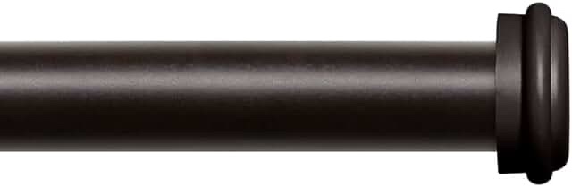 Exclusive Home Topper 1" Indoor/Outdoor Curtain Rod and Finial Set, Matte Bronze, Adjustable 84"-160"