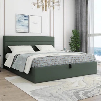 Denicolais Upholstered Wingback Storage Bed