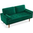 green upholstered sofa (incomplete box 1)(stock photo similar but not exact)